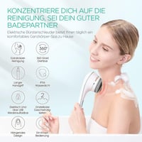 VOYOR Elektromos Hátsúroló Kefe - Vízálló, Tölthető, 4 Fejjel, Szürke 2