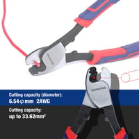 WORKPRO 210 mm-es Kábelvágó Alumínium és Réz Kábelekhez - Króm-Vanádium Acél, Puha Markolattal, Egykezes Használatra, 330g 4