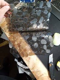 LOBVABA Zaštitna podloga za sudoper, 2 komada, 40x30 cm, PVC podloga za cijeđenje posuđa s uzorkom kamenčića, siva 3
