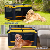 Cușcă Portabilă Pliabilă pentru Animale de Companie 4 Pet, Mărimea S, Galbenă - Geantă de Transport Moale pentru Pisici și Câini de Talie Mică, cu Cadru din Aluminiu, pentru Mașină 6