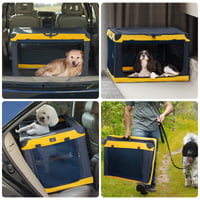 Cușcă Portabilă Pliabilă pentru Animale de Companie 4 Pet, Mărimea S, Galbenă - Geantă de Transport Moale pentru Pisici și Câini de Talie Mică, cu Cadru din Aluminiu, pentru Mașină 7