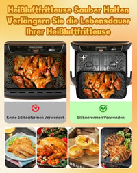 A aBlumen Szilikon Sütőforma Ninja Foodi Flexdrawer 10.4L/5.2L Forrólevegős Sütőhöz - Mosogatógépben Mosható, Tapadásmentes Airfryer Kiegész 4