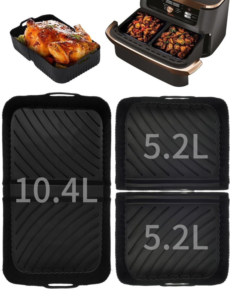 A aBlumen Szilikon Sütőforma Ninja Foodi Flexdrawer 10.4L/5.2L Forrólevegős Sütőhöz - Mosogatógépben Mosható, Tapadásmentes Airfryer Kiegész