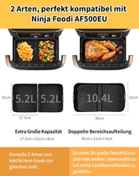 A aBlumen Szilikon Sütőforma Ninja Foodi Flexdrawer 10.4L/5.2L Forrólevegős Sütőhöz - Mosogatógépben Mosható, Tapadásmentes Airfryer Kiegész 2