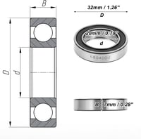 A ABSOPRO 6804DD golyóscsapágy 20x32x7mm gumiszegélyes ezüst gördeszkához 4