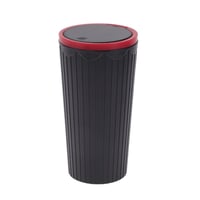 ABSOPRO Auto Mini Koš za Smeće - Prijenosna Plastična Kanta za Auto, 8,9 cm Širine, 16 cm Visine, Crvena, Praktično Rješenje za Pohranu 1
