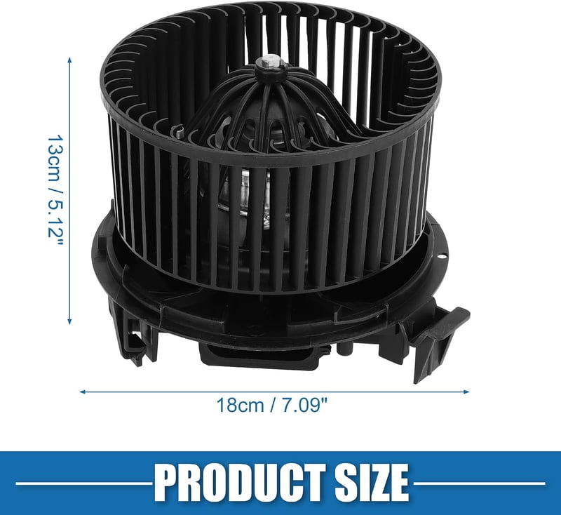 A ABSOPRO fűtőventillátor motor ventilátorházzal HVAC blower motor készlet 27226-9U01A/7701062225 Nissan Note M K1 06-13 fekete műanyag