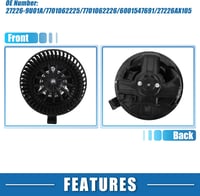 A ABSOPRO fűtőventillátor motor ventilátorházzal HVAC blower motor készlet 27226-9U01A/7701062225 Nissan Note M K1 06-13 fekete műanyag 6