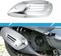 A ABSOPRO Kipufogódob Védőburkolat Vespa Sprint 150 Robogóhoz (2016-2022) - Alumínium Ötvözet Ezüst Színben 2