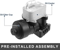 A ABSOPRO Motorolaj Hűtő és Szűrőház Adapter 03L115389E - Audi A3, TT, Q3, VW Golf, Tiguan, Skoda Octavia kompatibilis, O-gyűrűkkel, fekete  5