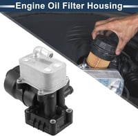 A ABSOPRO Motorolaj Hűtő és Szűrőház Adapter 03L115389E - Audi A3, TT, Q3, VW Golf, Tiguan, Skoda Octavia kompatibilis, O-gyűrűkkel, fekete  2
