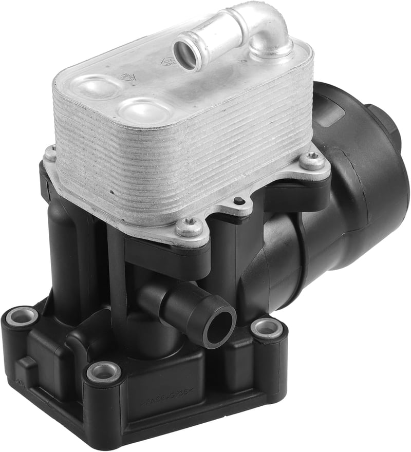 A ABSOPRO Motorolaj Hűtő és Szűrőház Adapter 03L115389E - Audi A3, TT, Q3, VW Golf, Tiguan, Skoda Octavia kompatibilis, O-gyűrűkkel, fekete 
