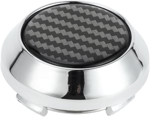 ABSOPRO univerzalni poklopac sredine naplatka, dezen karbonskih vlakana, srebrni – 64 mm