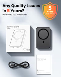Magnetická powerbanka ADDTOP 10 000 mAh, 20W rýchle nabíjanie, bezdrôtová prenosná nabíjačka s USB-C vstupom/výstupom, LED displej, pre iPhone 17/16/15/14/13/1 7