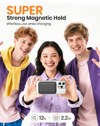 Magnetická powerbanka ADDTOP 10 000 mAh, 20W rýchle nabíjanie, bezdrôtová prenosná nabíjačka s USB-C vstupom/výstupom, LED displej, pre iPhone 17/16/15/14/13/1 3