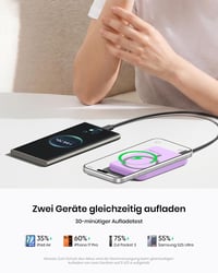 Baterie externă magnetică ADDTOP 10000 mAh pentru iPhone, Powerbank wireless, încărcare rapidă 20W, încărcare inductivă 15W, afișaj LED, iPhone 17/16/15/14/13/12 4