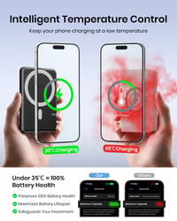 Magnetická powerbanka ADDTOP pre iPhone 5000 mAh 20W rýchle nabíjanie bezdrôtová externá batéria pre iPhone 17/16/15/14/13/12 čierna 6