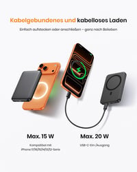 Magnetická powerbanka ADDTOP 10 000 mAh pre iPhone, bezdrôtové nabíjanie, 20 W rýchlonabíjanie cez USB-C, kompatibilná s iPhone 17 Pro Max/16/15/14/13/12 3