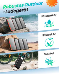Solárna power banka ADDTOP 20 000 mAh – 22,5 W rýchlonabíjanie, 4 skladacie panely 4