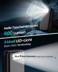 Solárna powerbanka ADDTOP 20 000 mAh – 22,5 W rýchlonabíjacia solárna externá batéria, 4 skladacie solárne panely, 2x USB-A, 1x USB-C, čierna, na kempovanie 7