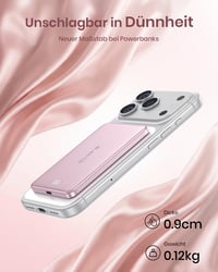 ADDTOP Ultra tenká magnetická powerbanka pre iPhone, 5000 mAh, 20W rýchlonabíjacia prenosná nabíjačka 2