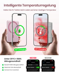 ADDTOP Ultra tenká magnetická powerbanka pre iPhone, 5000 mAh, 20W rýchlonabíjacia prenosná nabíjačka 6