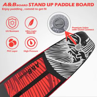 A&BBOARD Felfújható SUP Paddleboard Kezdőknek 350x81x15 cm, Fekete-Piros, 130 kg Teherbírás, Hátizsákkal, Evezővel és Kiegészítőkkel 5