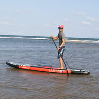 A&BBOARD Felfújható SUP Paddleboard Kezdőknek 350x81x15 cm, Fekete-Piros, 130 kg Teherbírás, Hátizsákkal, Evezővel és Kiegészítőkkel 7