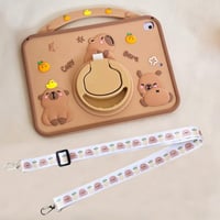 Puzdro na iPad A-BEAUTY Capybara 9,7" (6./5. generácia 2018/2017) / Pro 9,7 / Air 2 / Air, nárazuvzdorné, s držiakom na ceruzku, otočným stojanom a pútkom 9