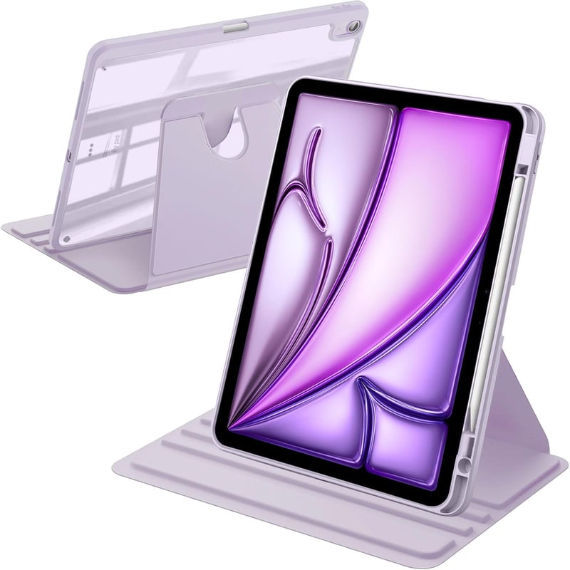 Husă rotativă A-BEAUTY pentru tabletă iPad Air 13 inchi M4/M3/M2 - Husă de protecție mov cu rotație la 360 de grade