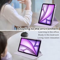 Husă rotativă A-BEAUTY pentru tabletă iPad Air 13 inchi M4/M3/M2 - Husă de protecție mov cu rotație la 360 de grade 5