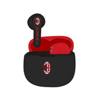 Bezdrôtové slúchadlá do uší A.C. Milan TECHMADE s nabíjacím puzdrom, červeno-čierne, pre smartfóny 1