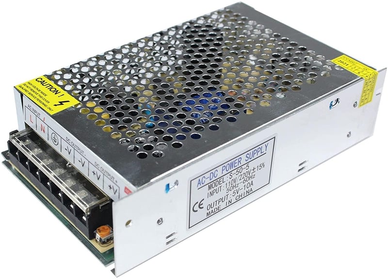 A-DIGISHUO 50W regulovaný spínaný zdroj 5V 10A – AC 230V na DC 5V menič pre LED pásy, 3D tlačiarne, CCTV kamery
