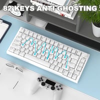 A.JAZZ AK820 75% TKL Mechanikus Billentyűzet, Hot-Swap Kék Switch, Gasket Mount, Fehér 8