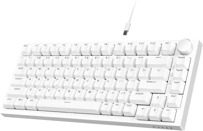A.JAZZ AK820 75% TKL Mechanikus Billentyűzet, Hot-Swap Kék Switch, Gasket Mount, Fehér