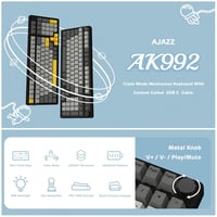 A.JAZZ AK992 Mechanikus Gaming Billentyűzet RGB, Gasket, Brown Switch, Vezeték Nélküli 2.4GHz/Bluetooth, PBT Billentyűk 2