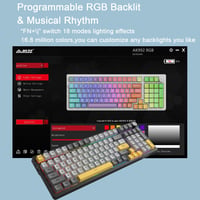 A.JAZZ AK992 Mechanikus Gaming Billentyűzet RGB, Gasket, Brown Switch, Vezeték Nélküli 2.4GHz/Bluetooth, PBT Billentyűk 7