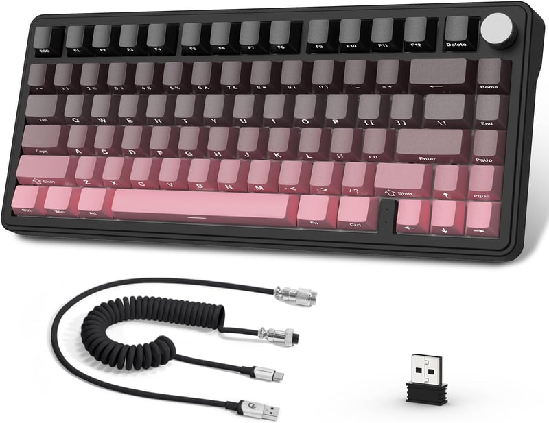 A.JAZZ Attack Shark X85 Mechanikus Gamer Billentyűzet 75% Wireless RGB - White Jade Switch