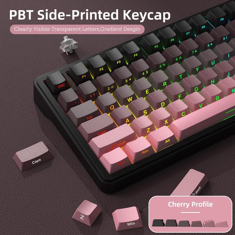 A.JAZZ Attack Shark X85 Mechanikus Gamer Billentyűzet 75% Wireless RGB - White Jade Switch