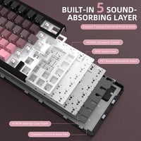 A.JAZZ Attack Shark X85 Mechanikus Gamer Billentyűzet 75% Wireless RGB - White Jade Switch 5