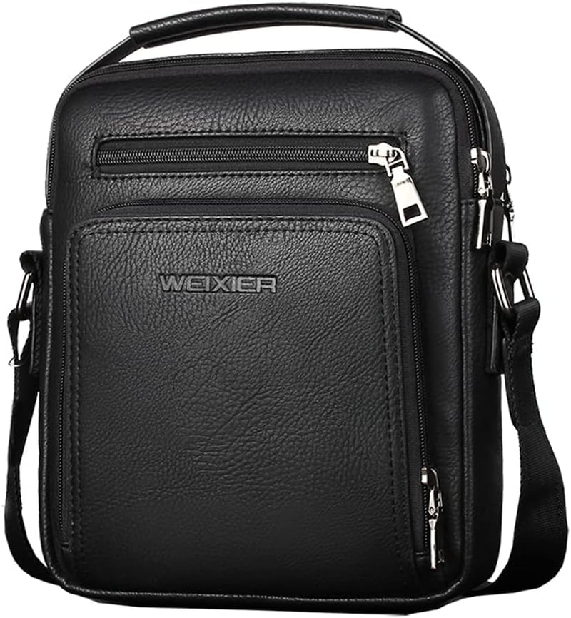 A-QMZL férfi bőr crossbody táska - fekete