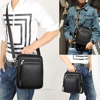 A-QMZL férfi bőr crossbody táska - fekete 4