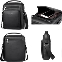 A-QMZL férfi bőr crossbody táska - fekete 7