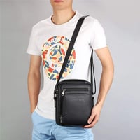 A-QMZL férfi bőr crossbody táska - fekete 3