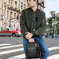 A-QMZL férfi bőr crossbody táska - fekete 2