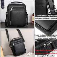 A-QMZL férfi bőr crossbody táska - fekete 5