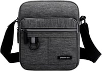 A-QMZL Férfi Válltáska Szürke Vászon Crossbody Táska Telefon Messenger Bag 1