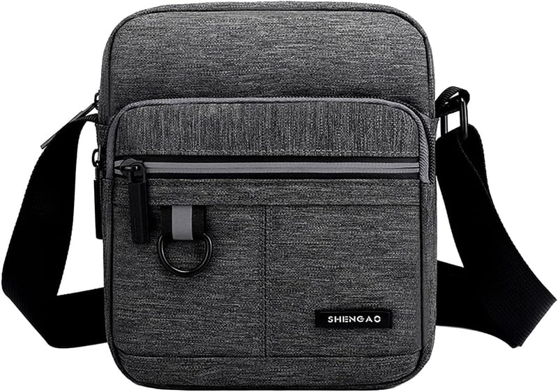 A-QMZL Férfi Válltáska Szürke Vászon Crossbody Táska Telefon Messenger Bag