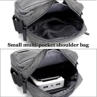 A-QMZL Férfi Válltáska Szürke Vászon Crossbody Táska Telefon Messenger Bag 7