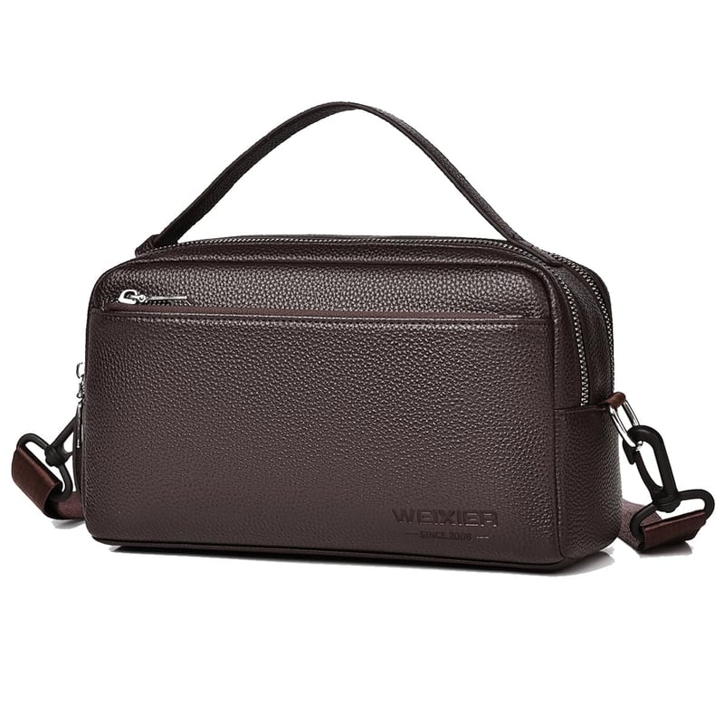 A-QMZL muška vintage kožna crossbody torba - smeđa